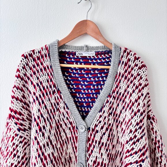 Zara Fringed Knit Wool Blend Cardigan - Picture 7 of 10